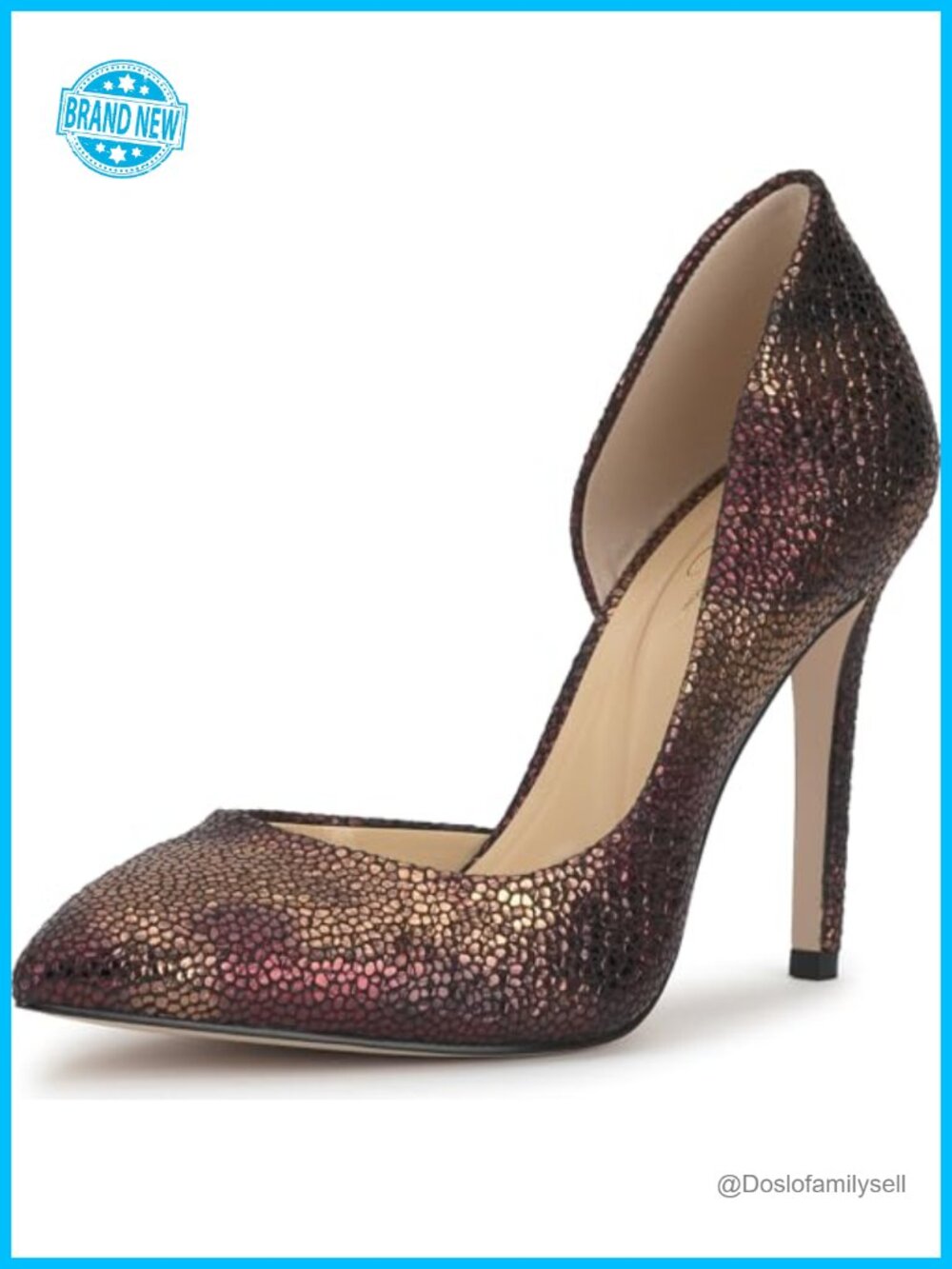 Pointed Toe Stiletto Pump Faux Leather Cushioned Dress Heels